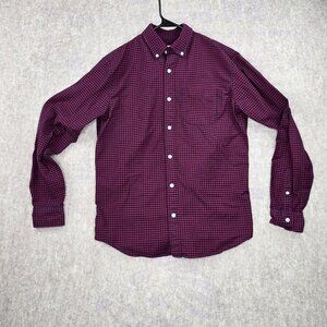 Gap Standard Fit Stretch Red & Blue Checkered Button-Down Shirt Size S